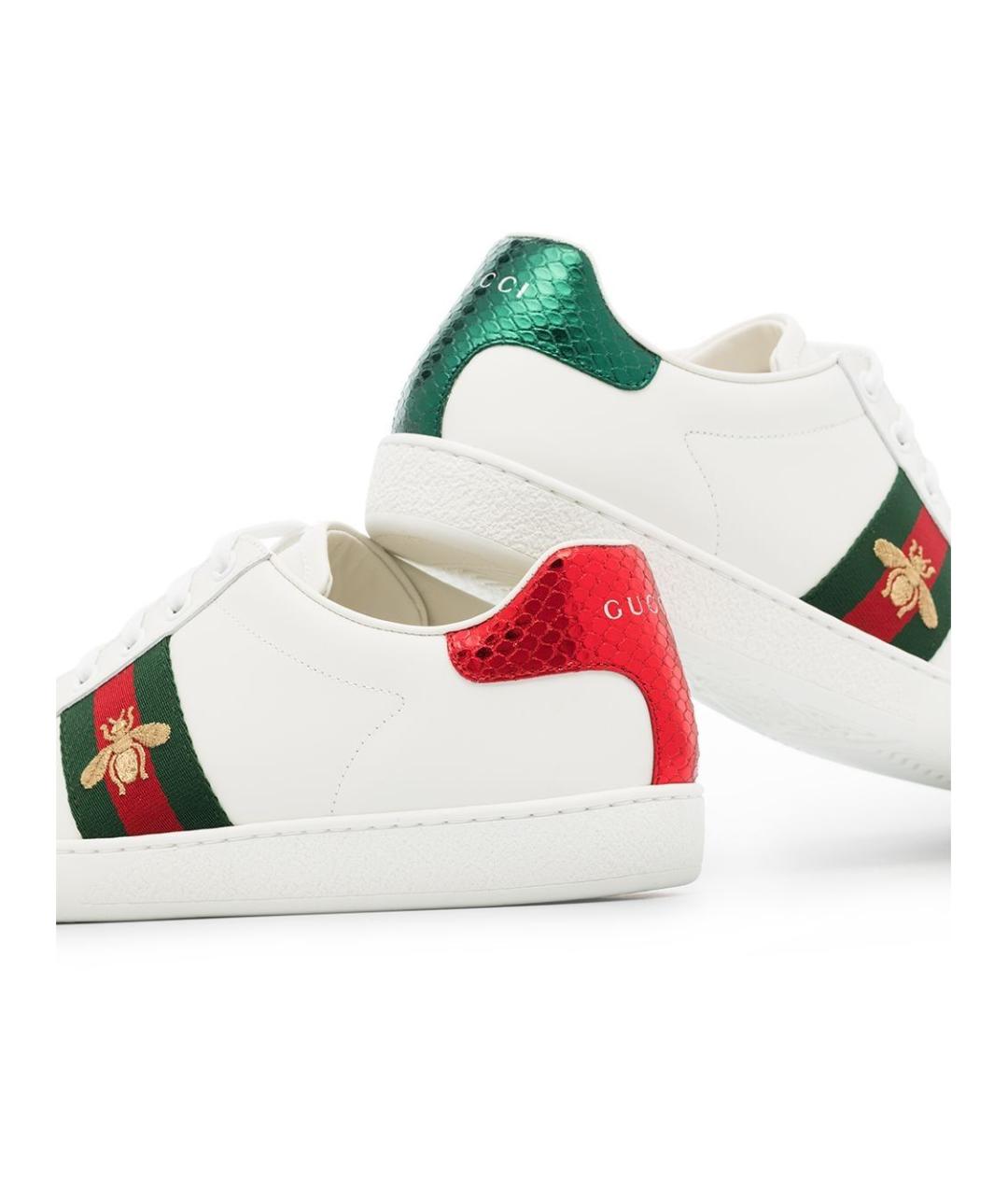 GUCCI Белые кожаные кеды, фото 3