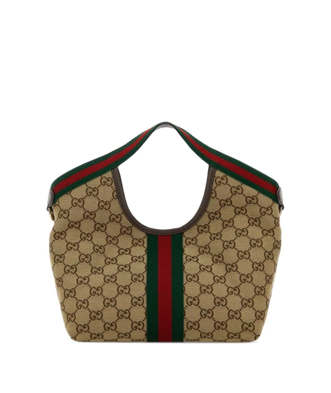 GUCCI Бежевая жаккардовая сумка тоут, фото 2