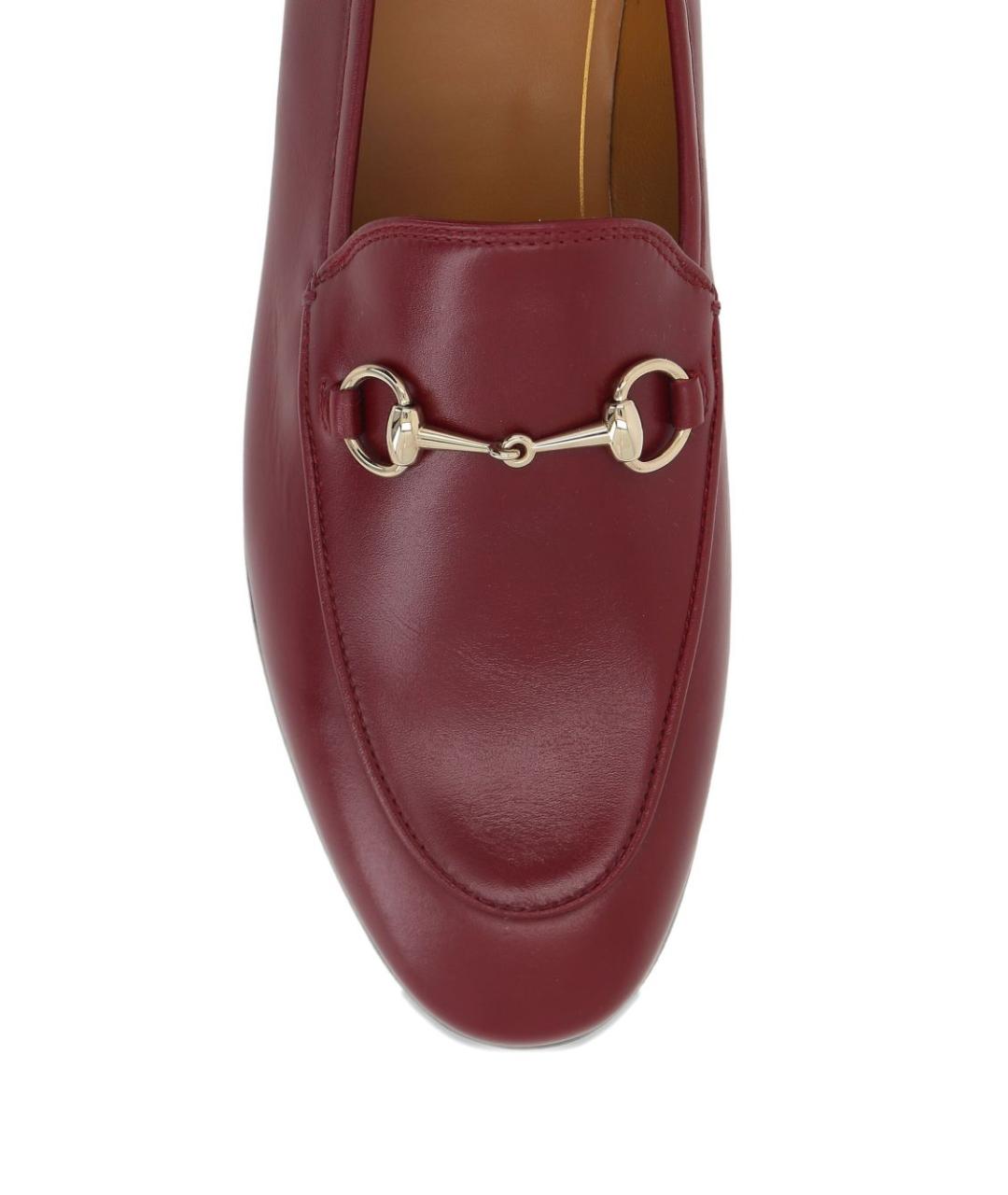 GUCCI Бордовые кожаные лоферы, фото 2
