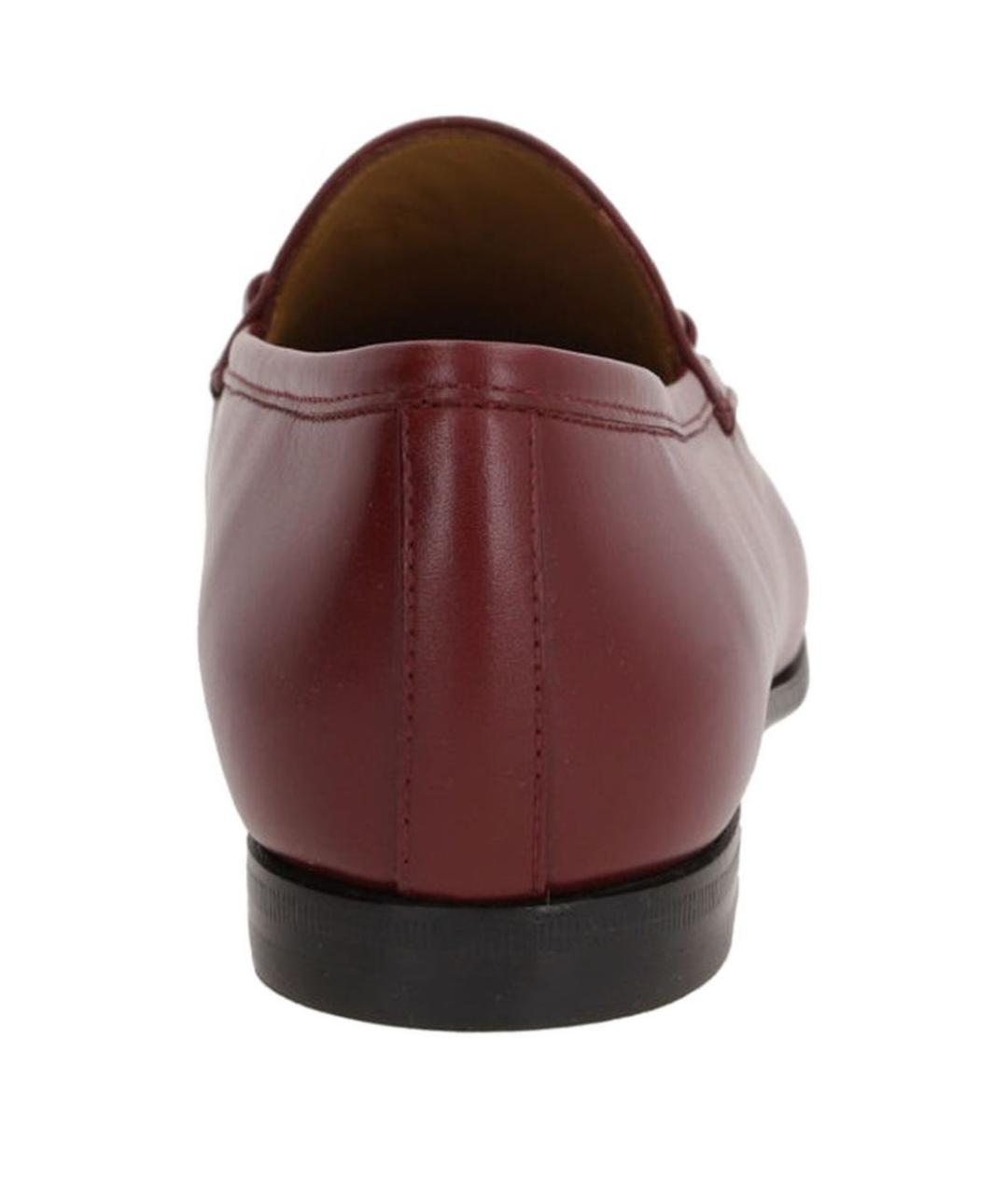 GUCCI Бордовые кожаные лоферы, фото 3