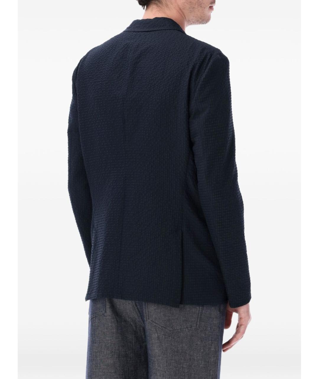 EMPORIO ARMANI Темно-синий полиэстеровый пиджак, фото 3