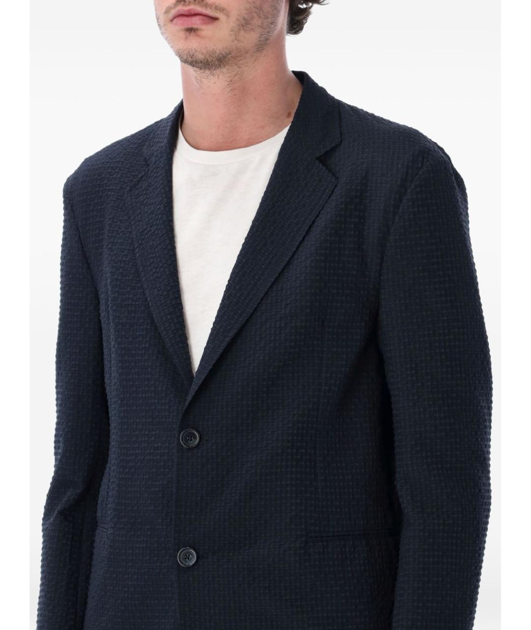 EMPORIO ARMANI Темно-синий полиэстеровый пиджак, фото 2