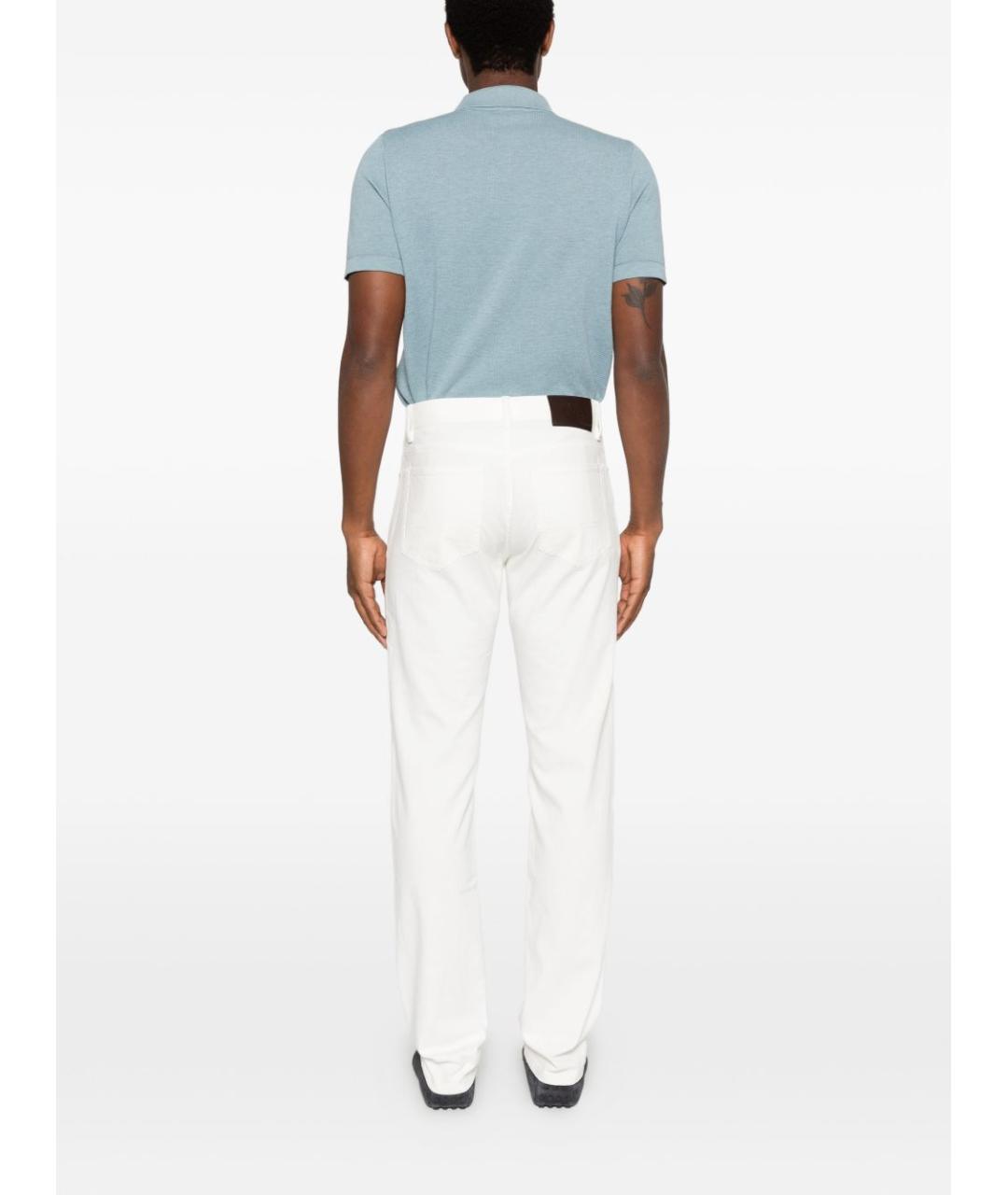 BRIONI Белые хлопковые прямые джинсы, фото 5