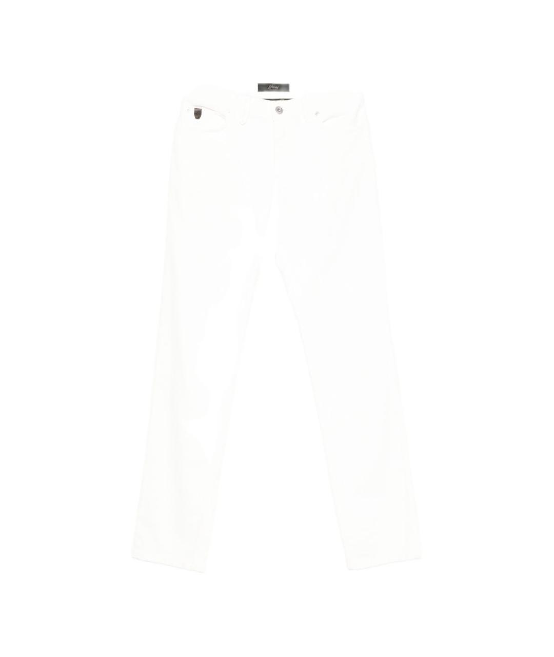 BRIONI Белые хлопковые прямые джинсы, фото 1