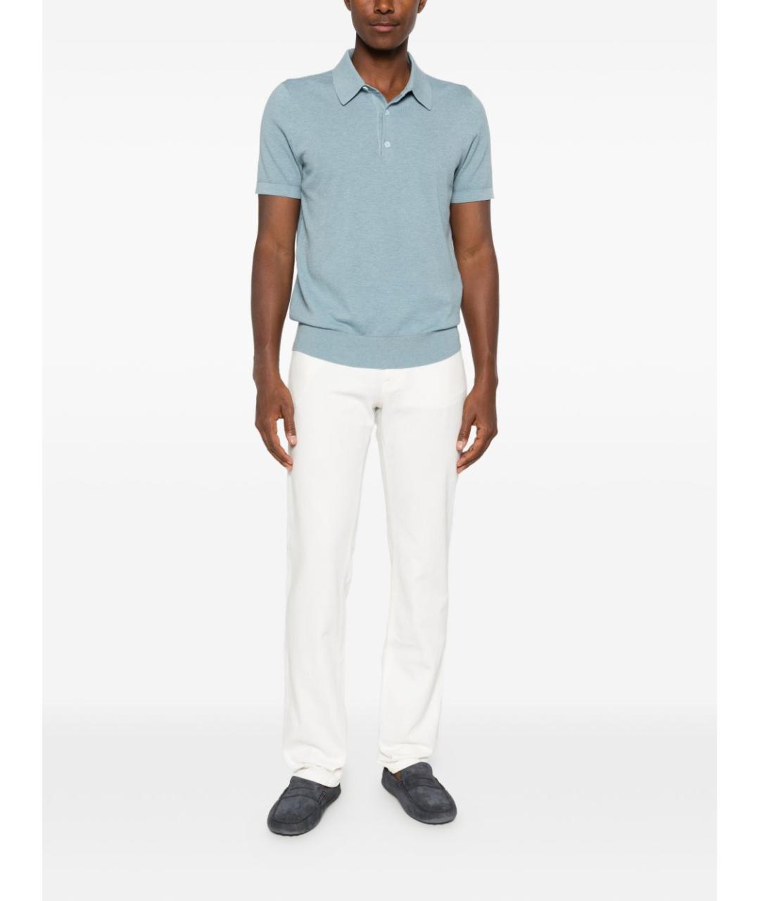 BRIONI Белые хлопковые прямые джинсы, фото 3