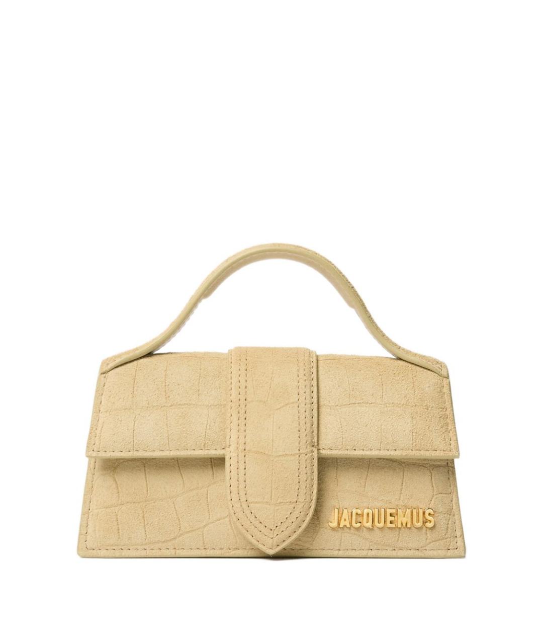 JACQUEMUS Бежевая замшевая сумка через плечо, фото 1