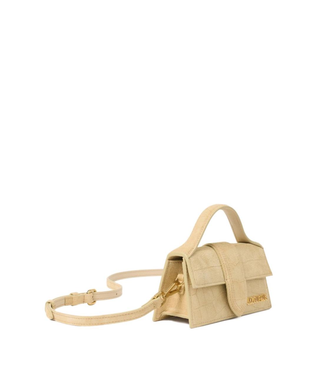 JACQUEMUS Бежевая замшевая сумка через плечо, фото 3