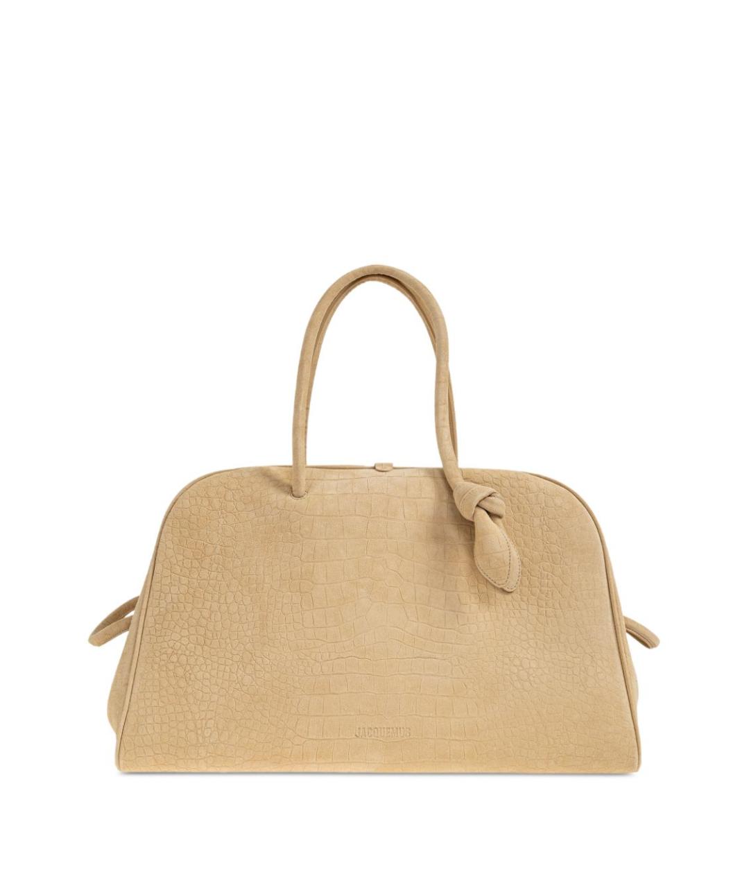 JACQUEMUS Бежевая замшевая сумка тоут, фото 1