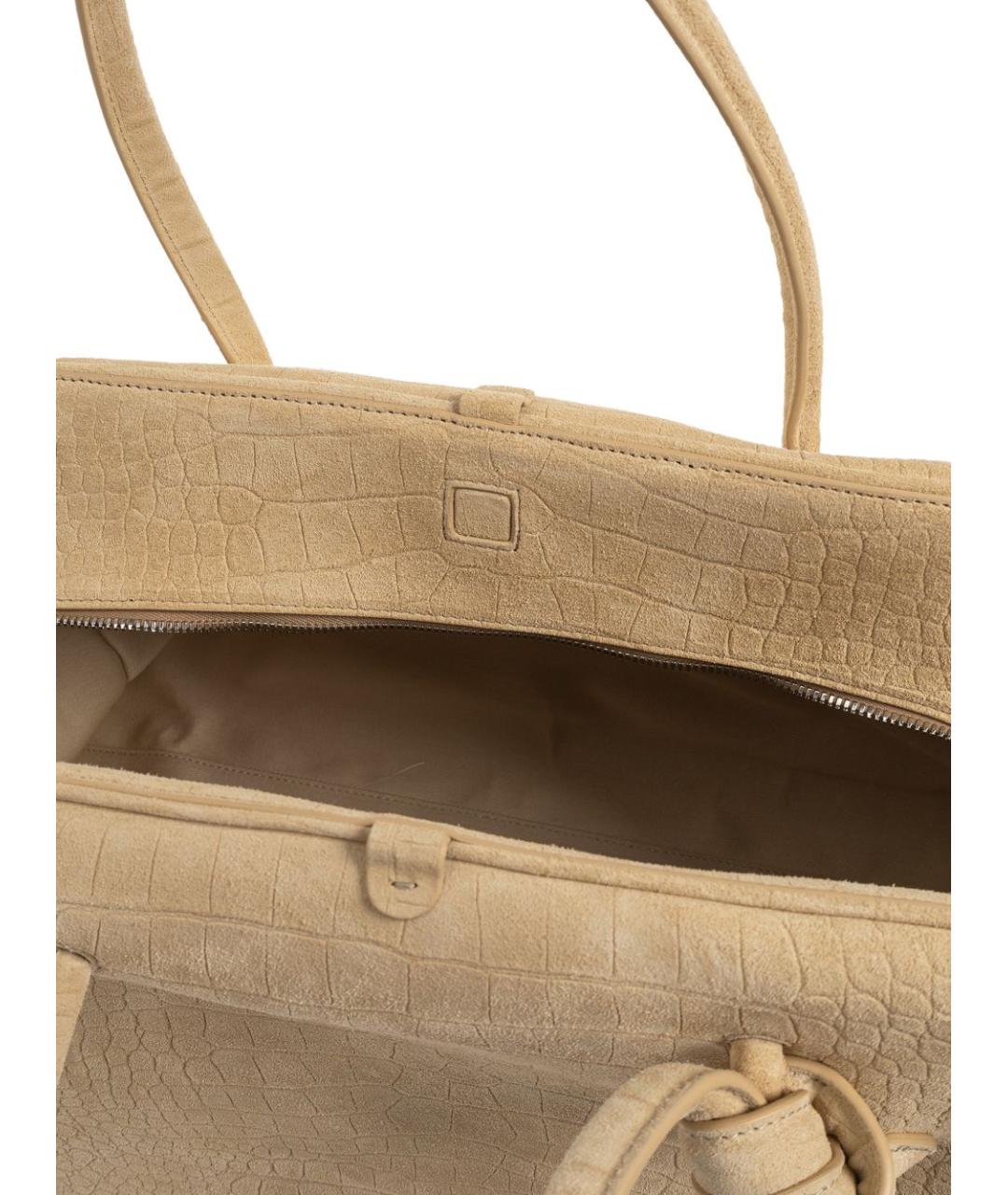 JACQUEMUS Бежевая замшевая сумка тоут, фото 6