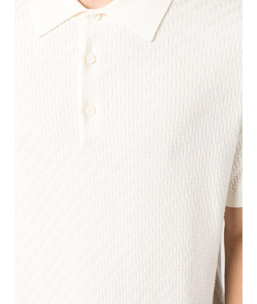 BRIONI Белое хлопковое поло с коротким рукавом, фото 4