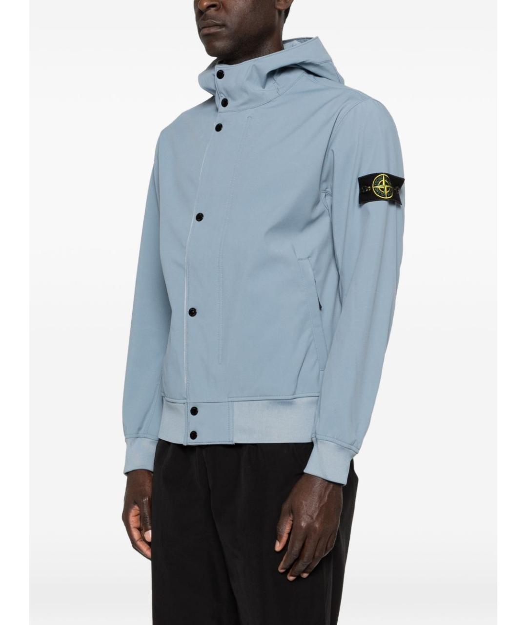 STONE ISLAND Голубая полиэстеровая куртка, фото 4