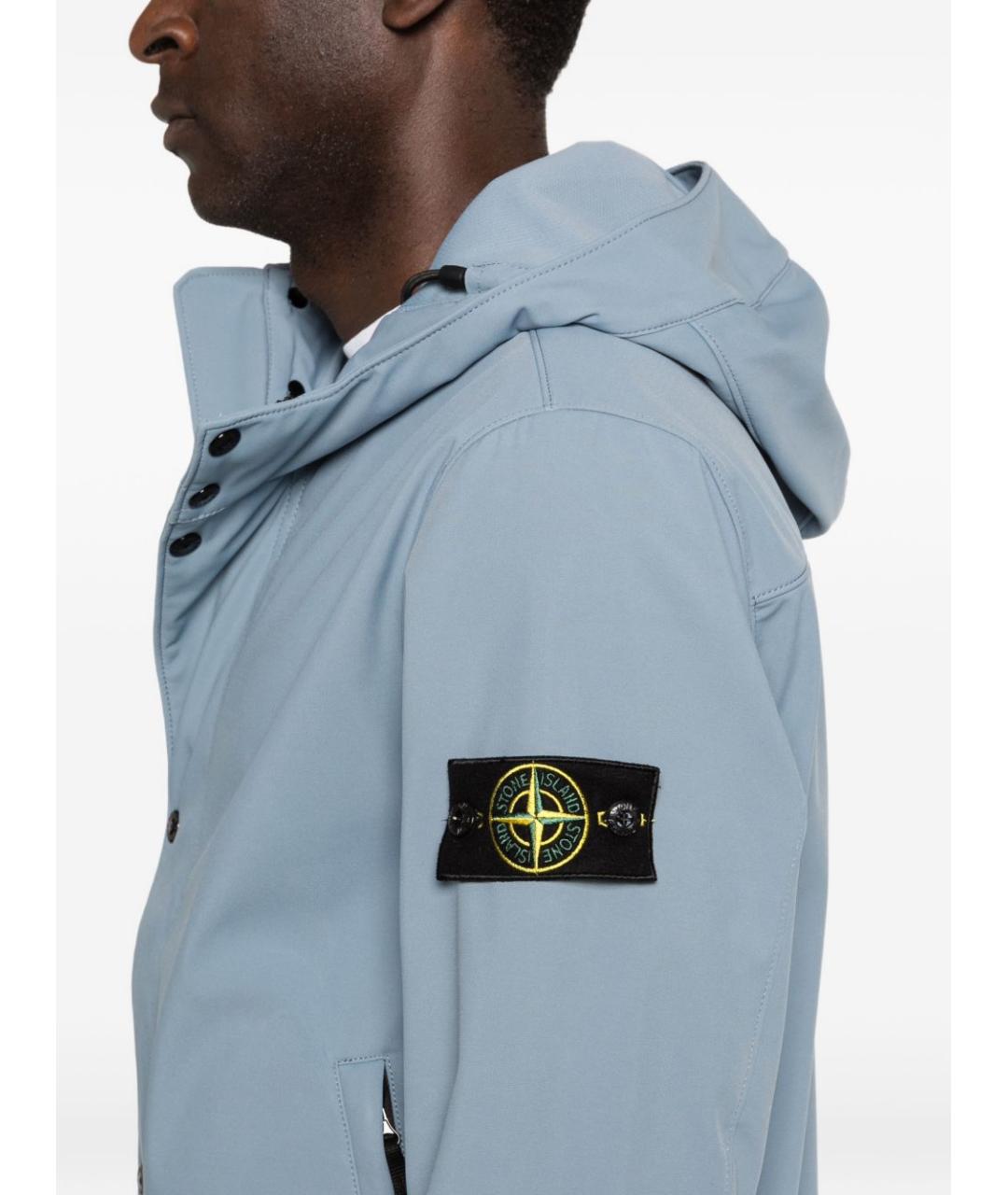 STONE ISLAND Голубая полиэстеровая куртка, фото 2