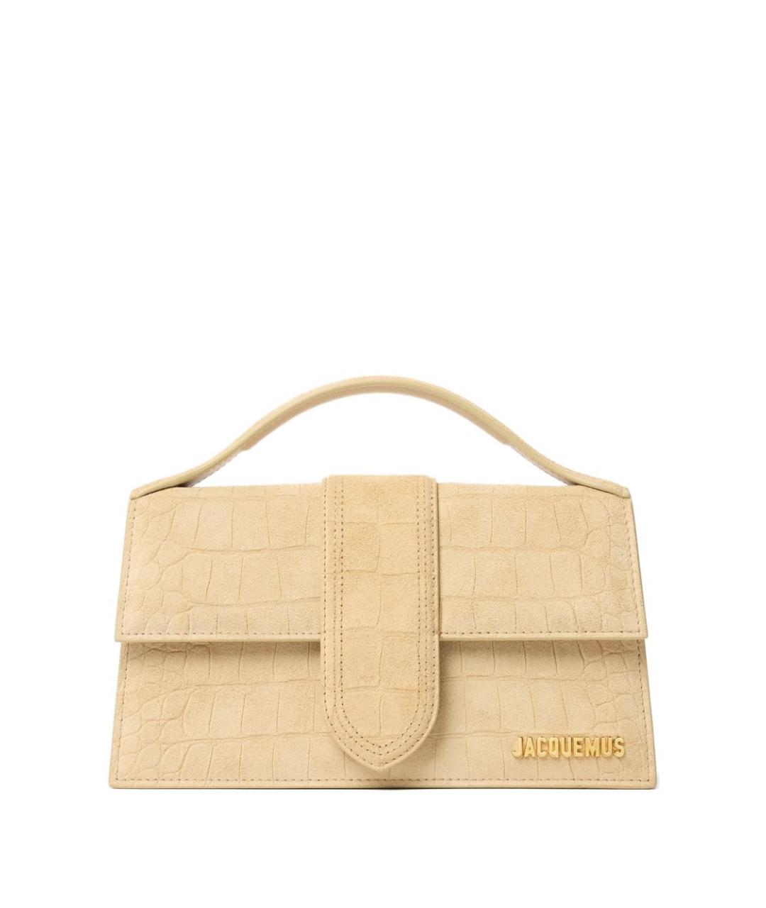 JACQUEMUS Бежевая замшевая сумка через плечо, фото 1