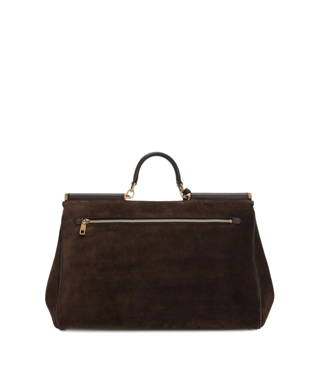 DOLCE&GABBANA Коричневая замшевая сумка тоут, фото 4