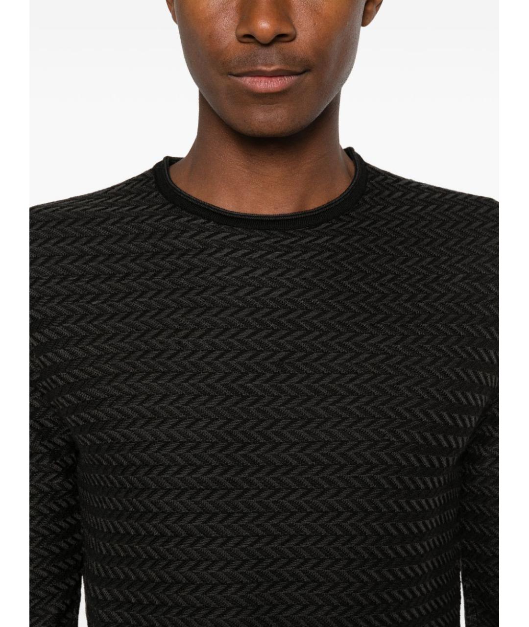EMPORIO ARMANI Черный шерстяной джемпер / свитер, фото 4
