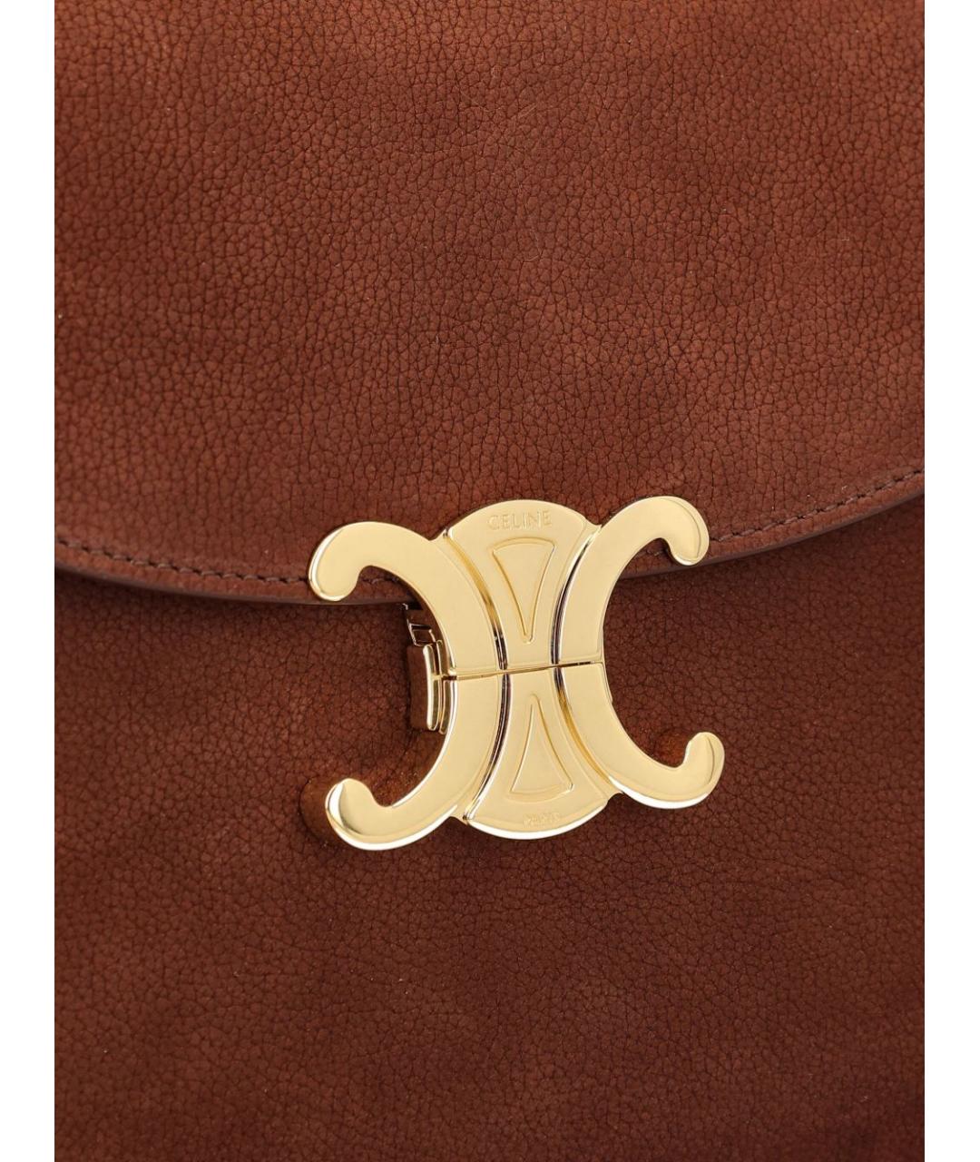CELINE Коричневая кожаная сумка тоут, фото 2
