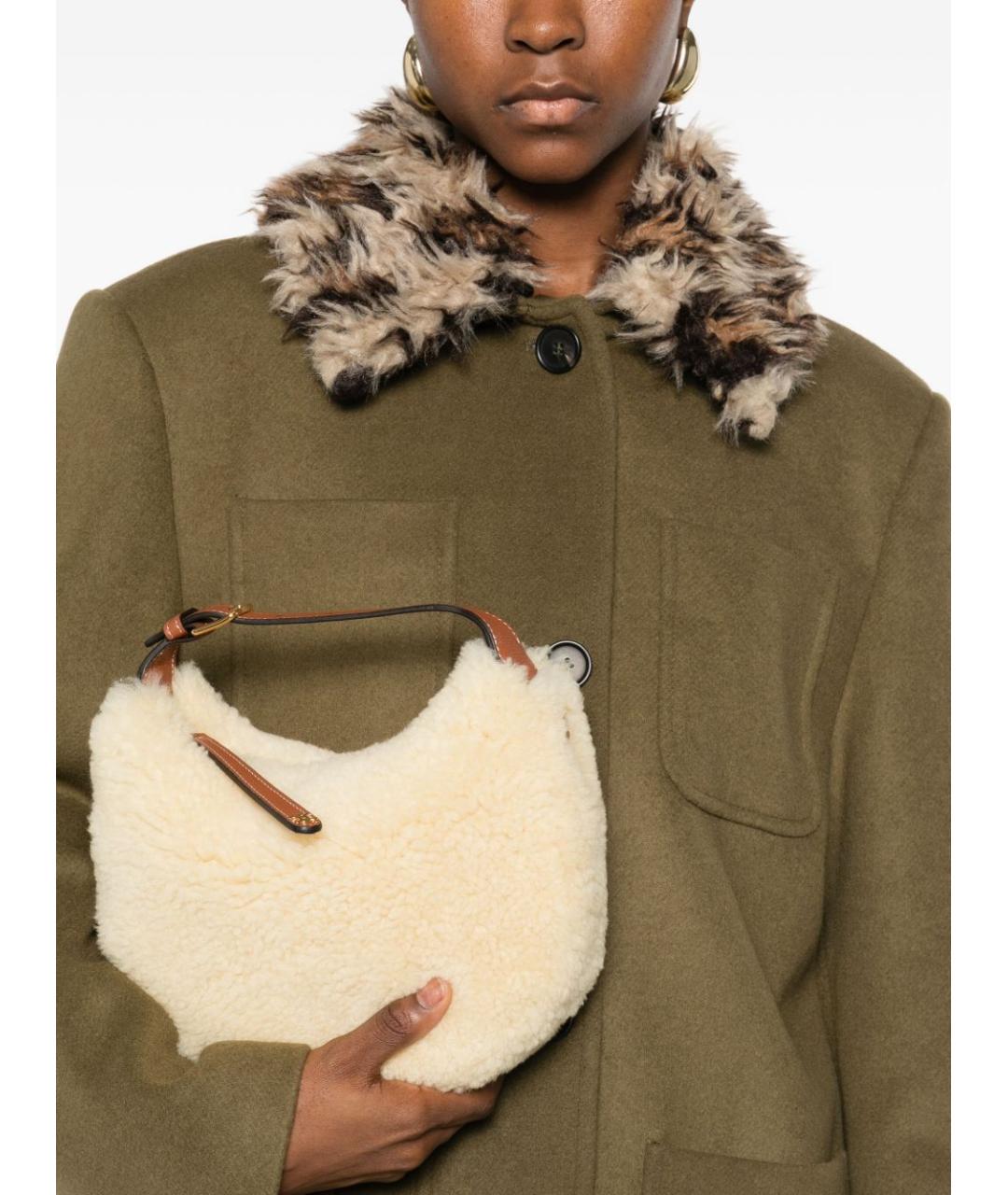 CELINE Белая меховая сумка через плечо, фото 2