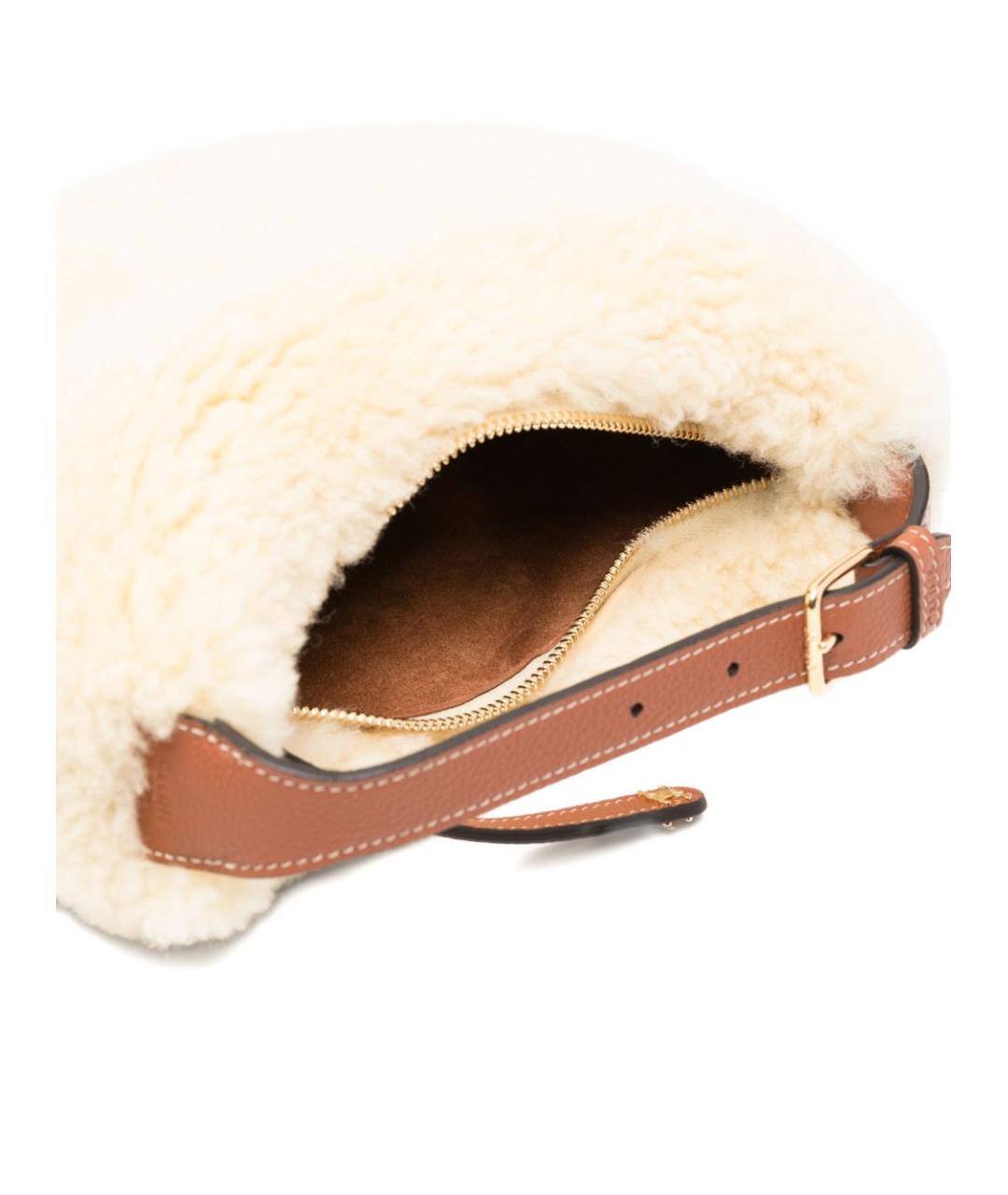 CELINE Белая меховая сумка через плечо, фото 5