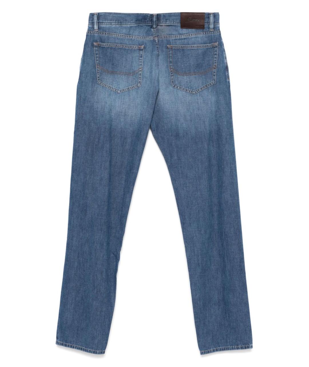 BRIONI Синие хлопковые прямые джинсы, фото 2