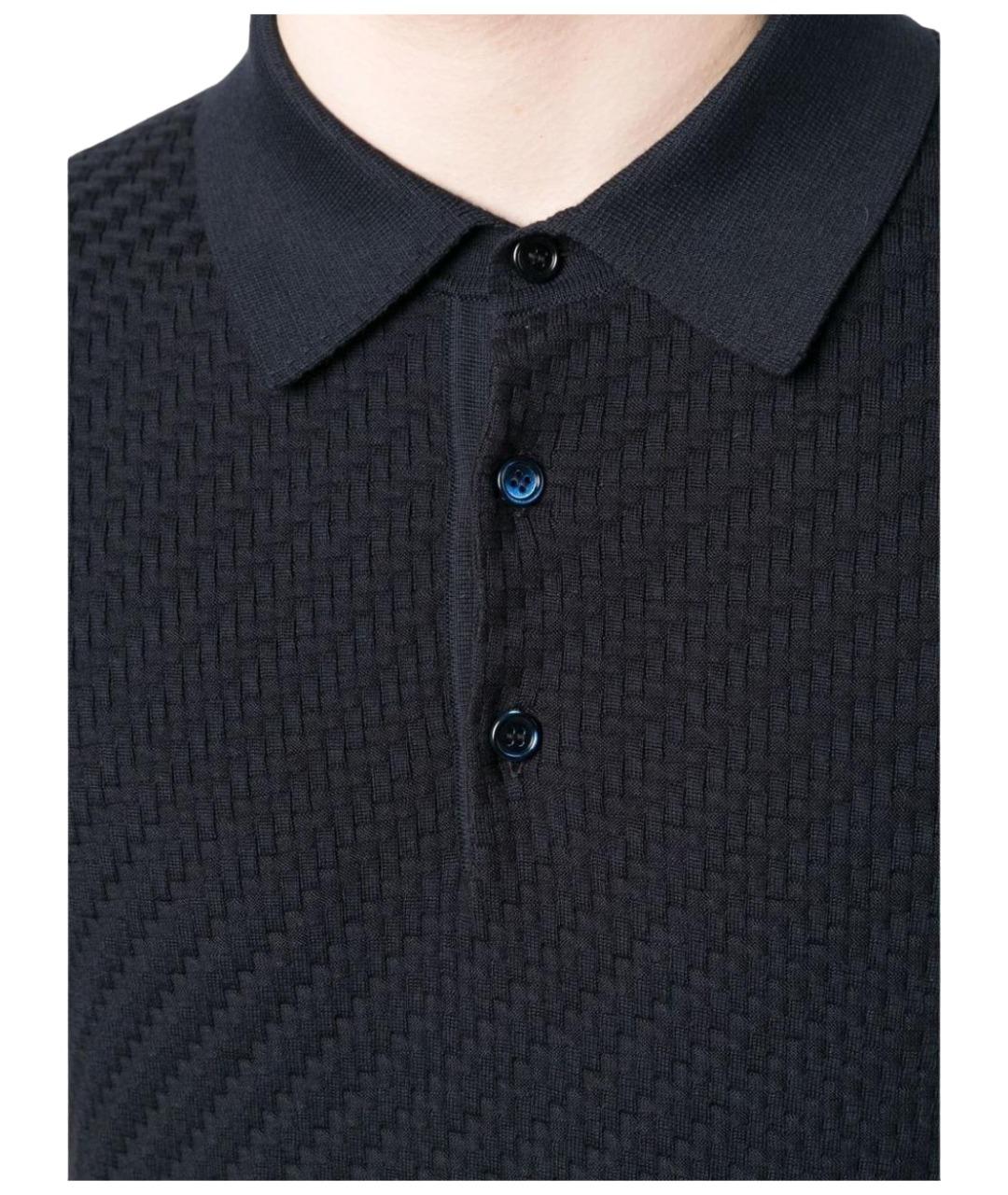 BRIONI Синее поло с коротким рукавом, фото 4