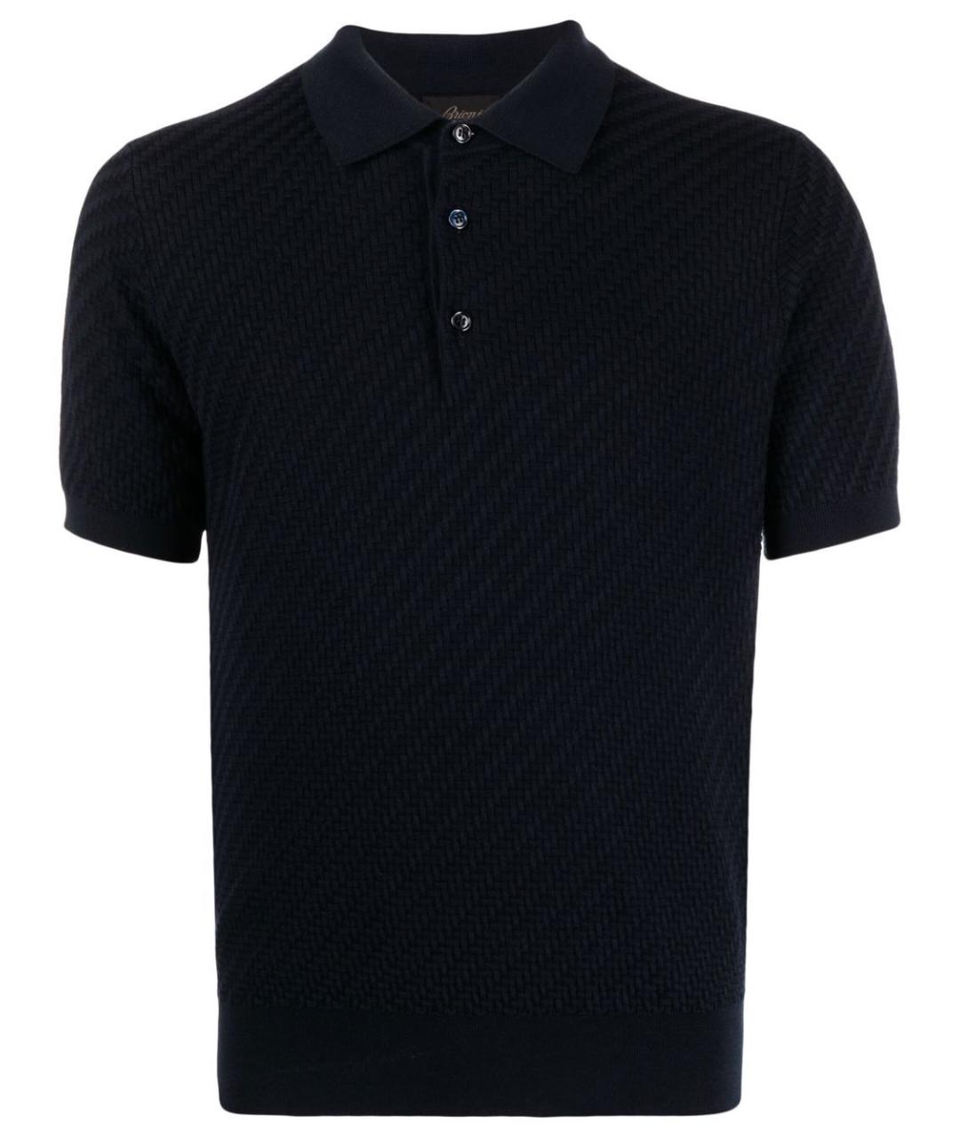 BRIONI Синее поло с коротким рукавом, фото 1