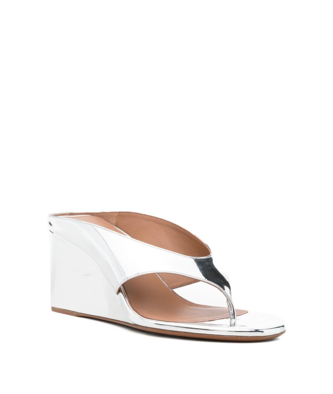 ALAIA Серебряные кожаные босоножки, фото 4