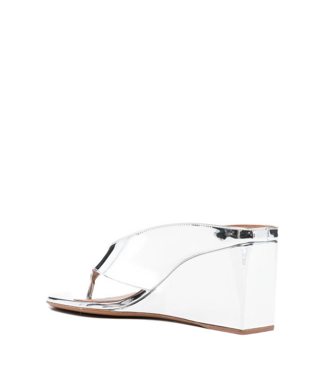 ALAIA Серебряные кожаные босоножки, фото 3
