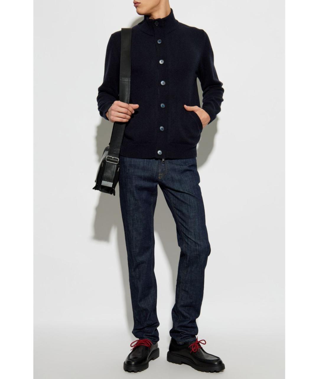 BRIONI Синие хлопковые джинсы скинни, фото 4