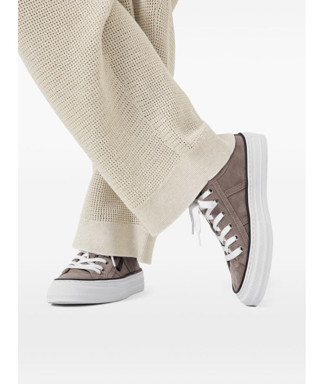 BRUNELLO CUCINELLI Коричневые замшевые кеды, фото 5