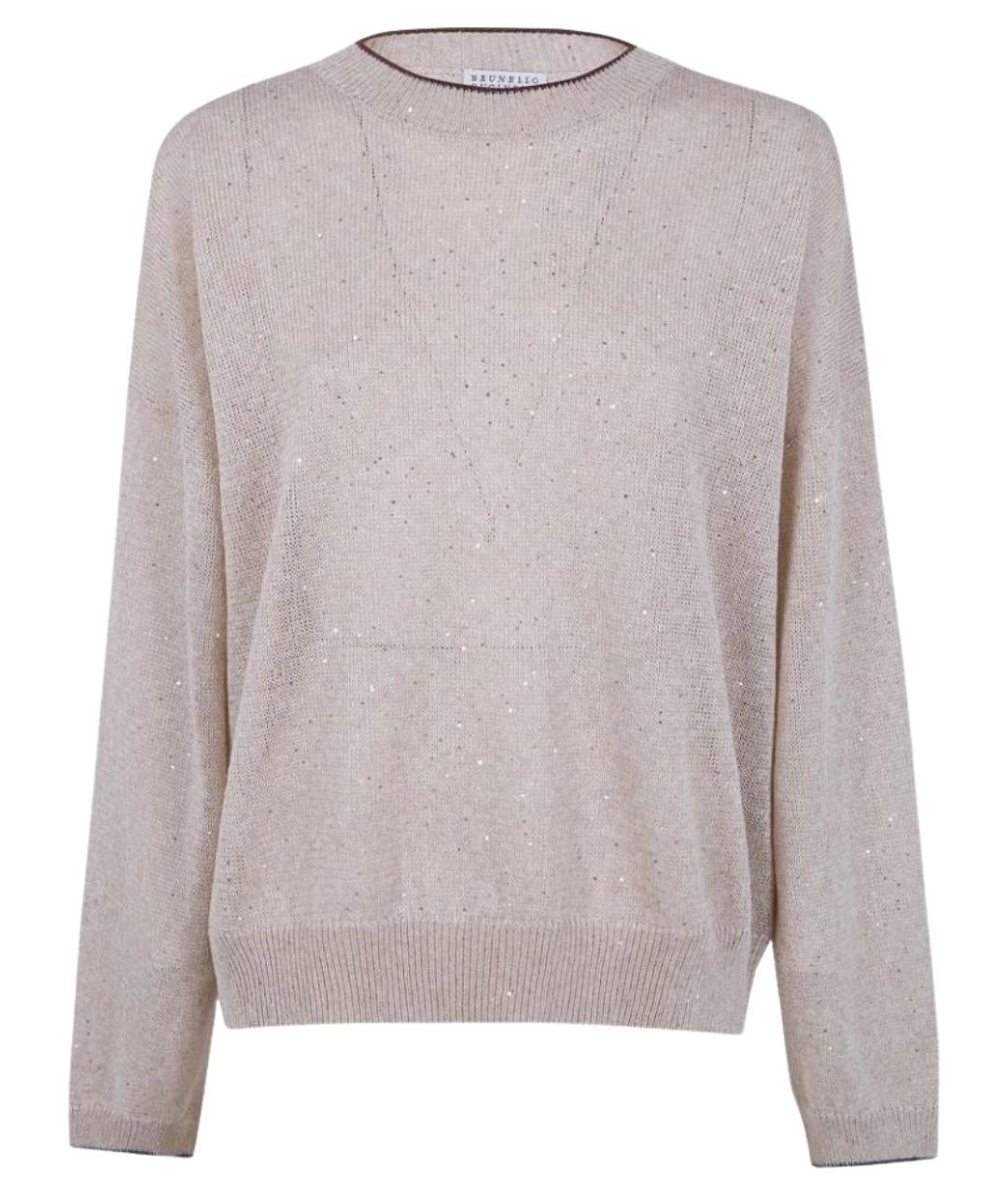 BRUNELLO CUCINELLI Бежевый льняной джемпер / свитер, фото 1