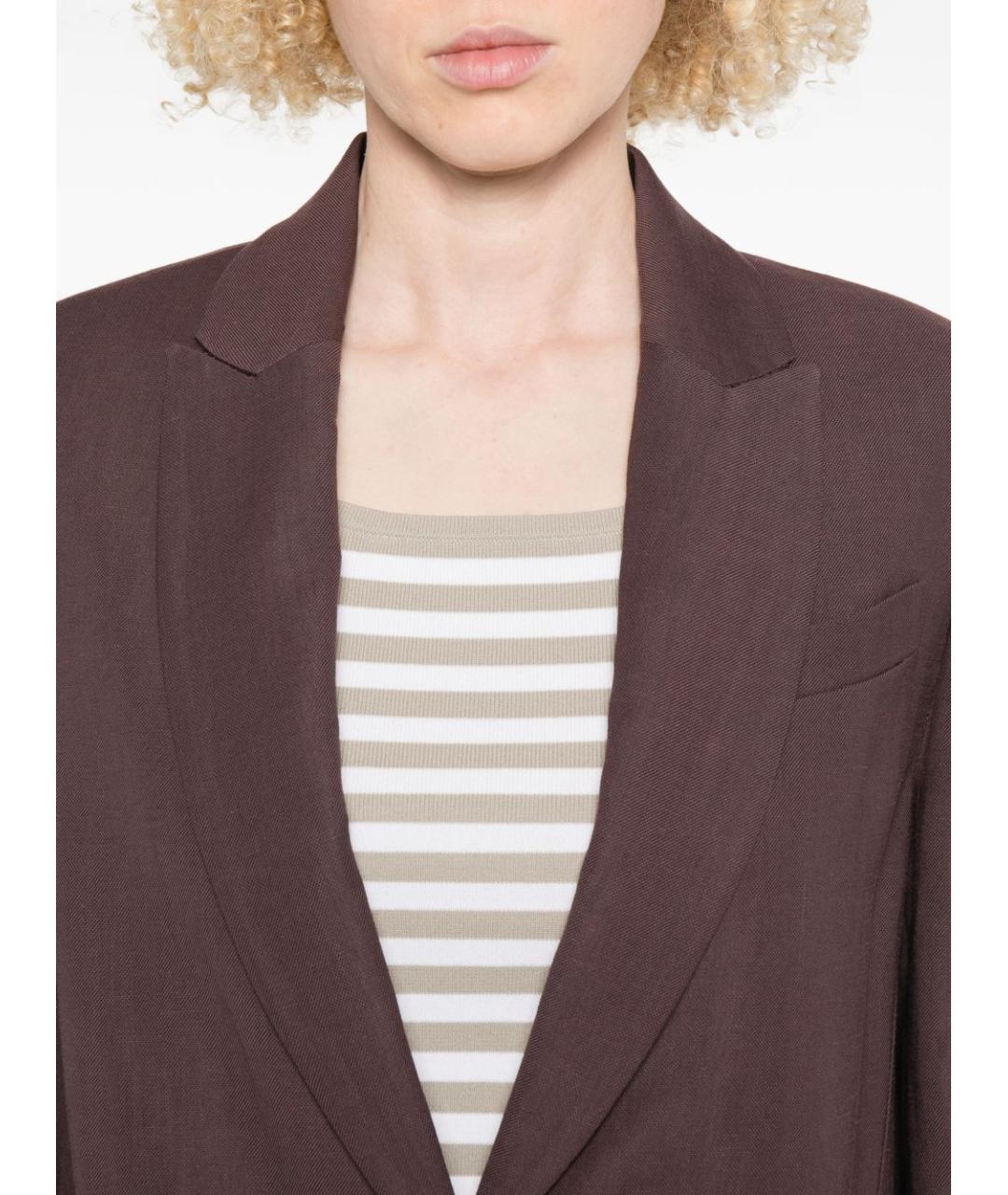 BRUNELLO CUCINELLI Коричневый вискозный жакет/пиджак, фото 2
