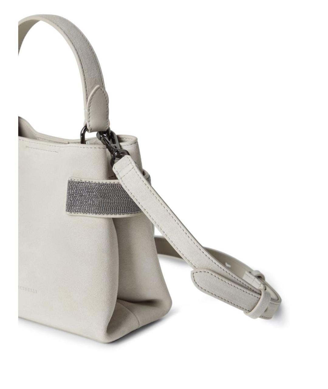 BRUNELLO CUCINELLI Бежевая кожаная сумка тоут, фото 4