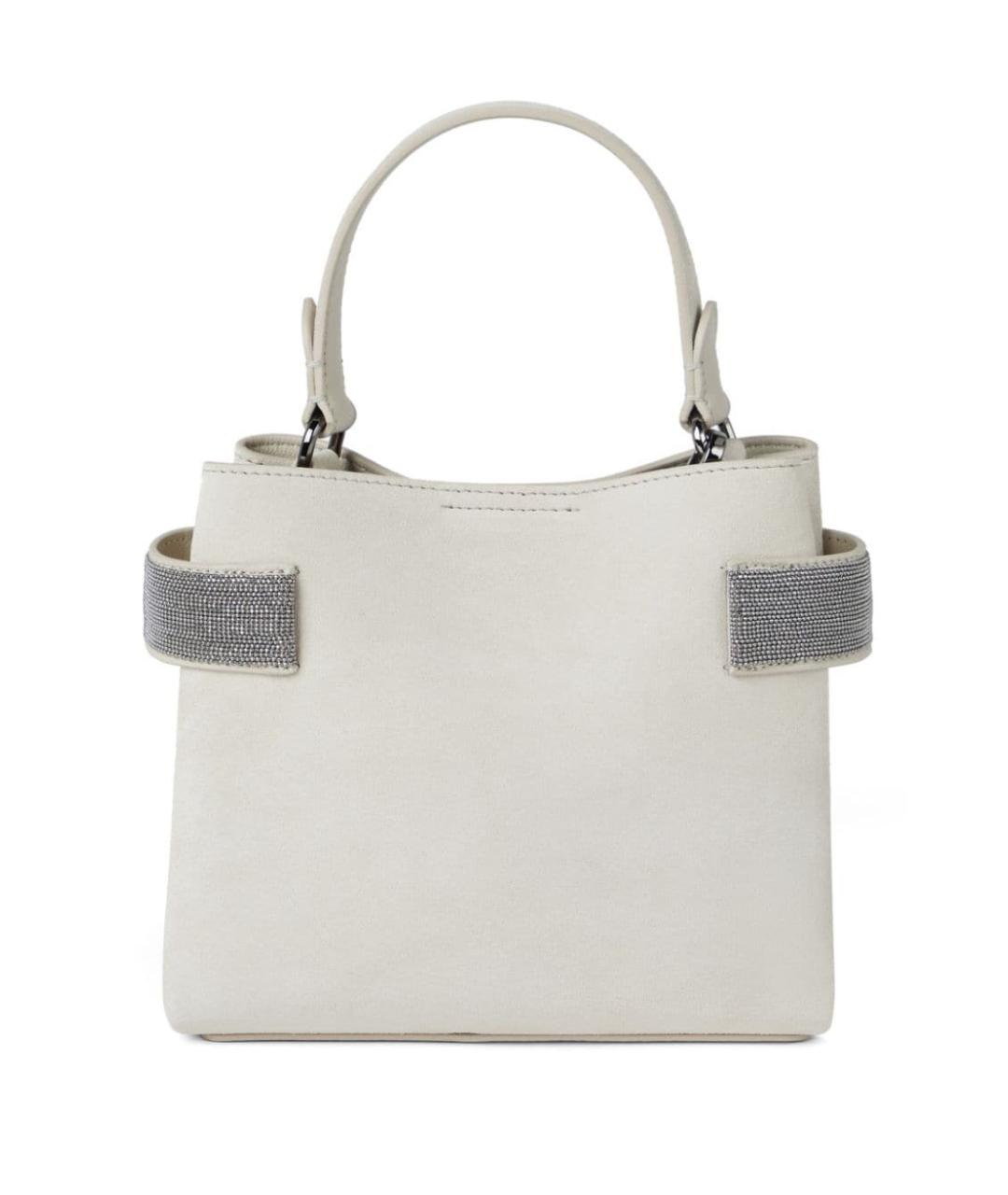 BRUNELLO CUCINELLI Бежевая кожаная сумка тоут, фото 5