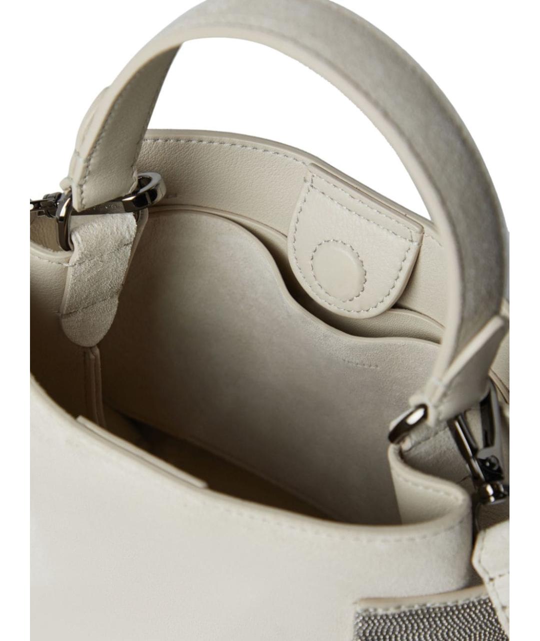 BRUNELLO CUCINELLI Бежевая кожаная сумка тоут, фото 2