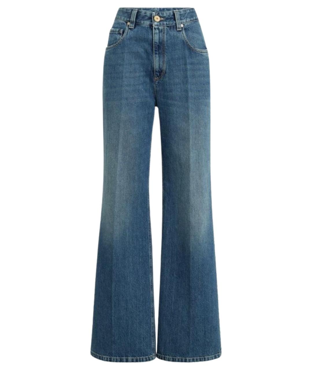 BRUNELLO CUCINELLI Синие хлопковые джинсы клеш, фото 1