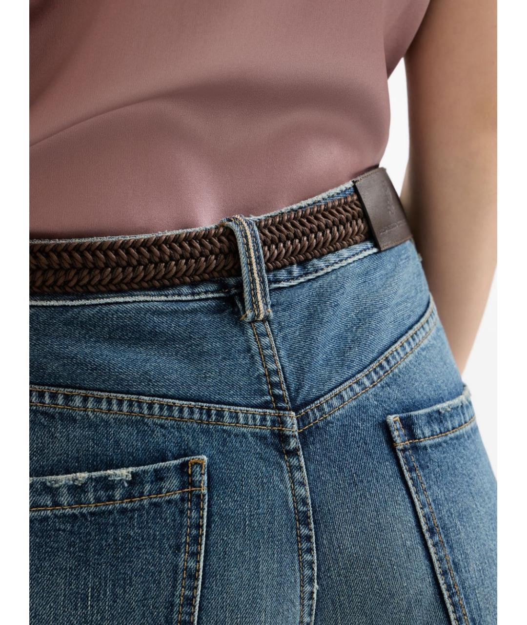 BRUNELLO CUCINELLI Синие хлопковые джинсы клеш, фото 5