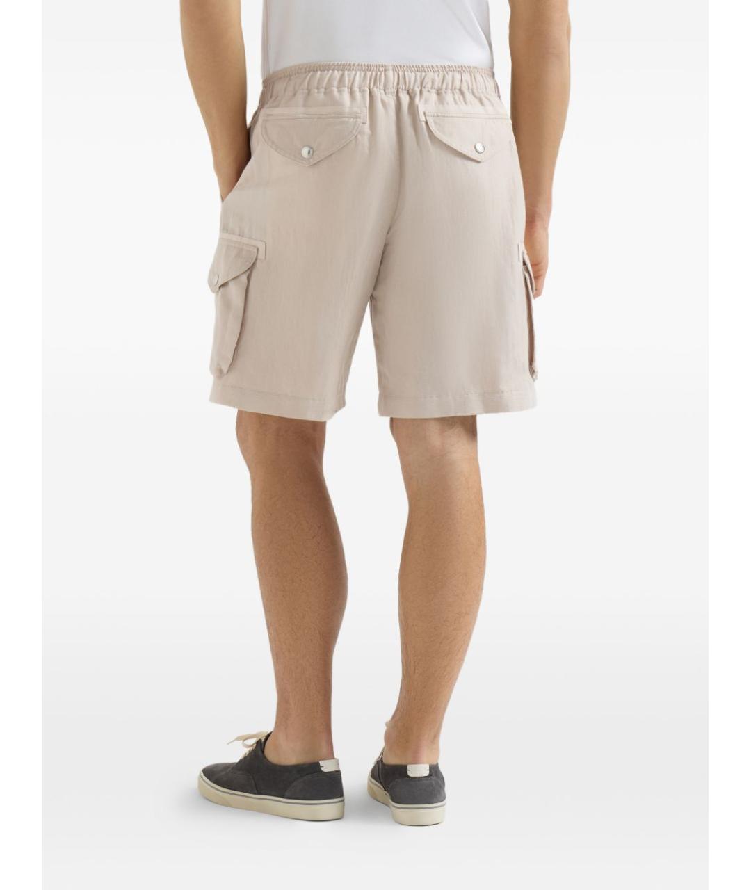 BRUNELLO CUCINELLI Бежевые льняные шорты, фото 2