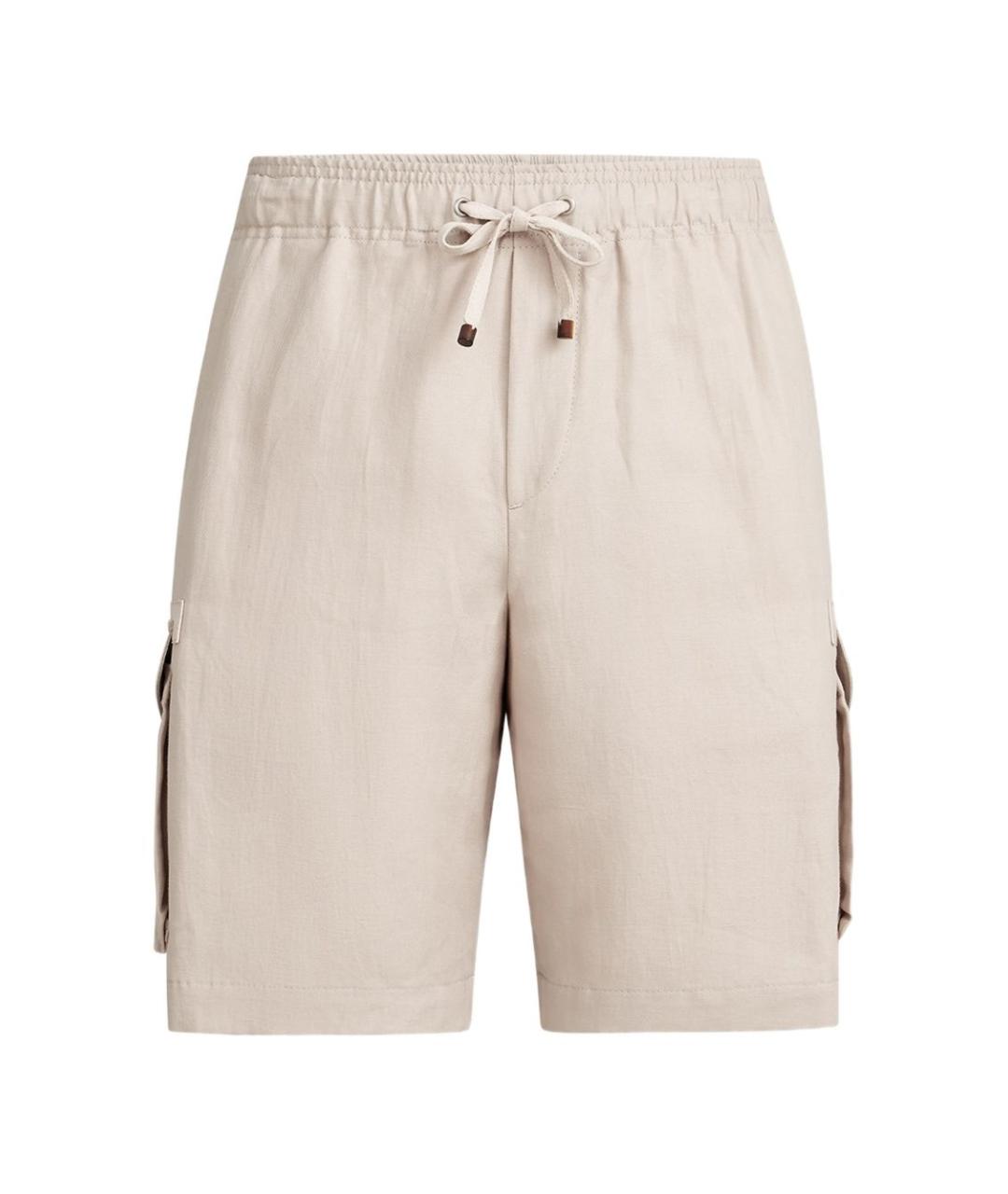 BRUNELLO CUCINELLI Бежевые льняные шорты, фото 1