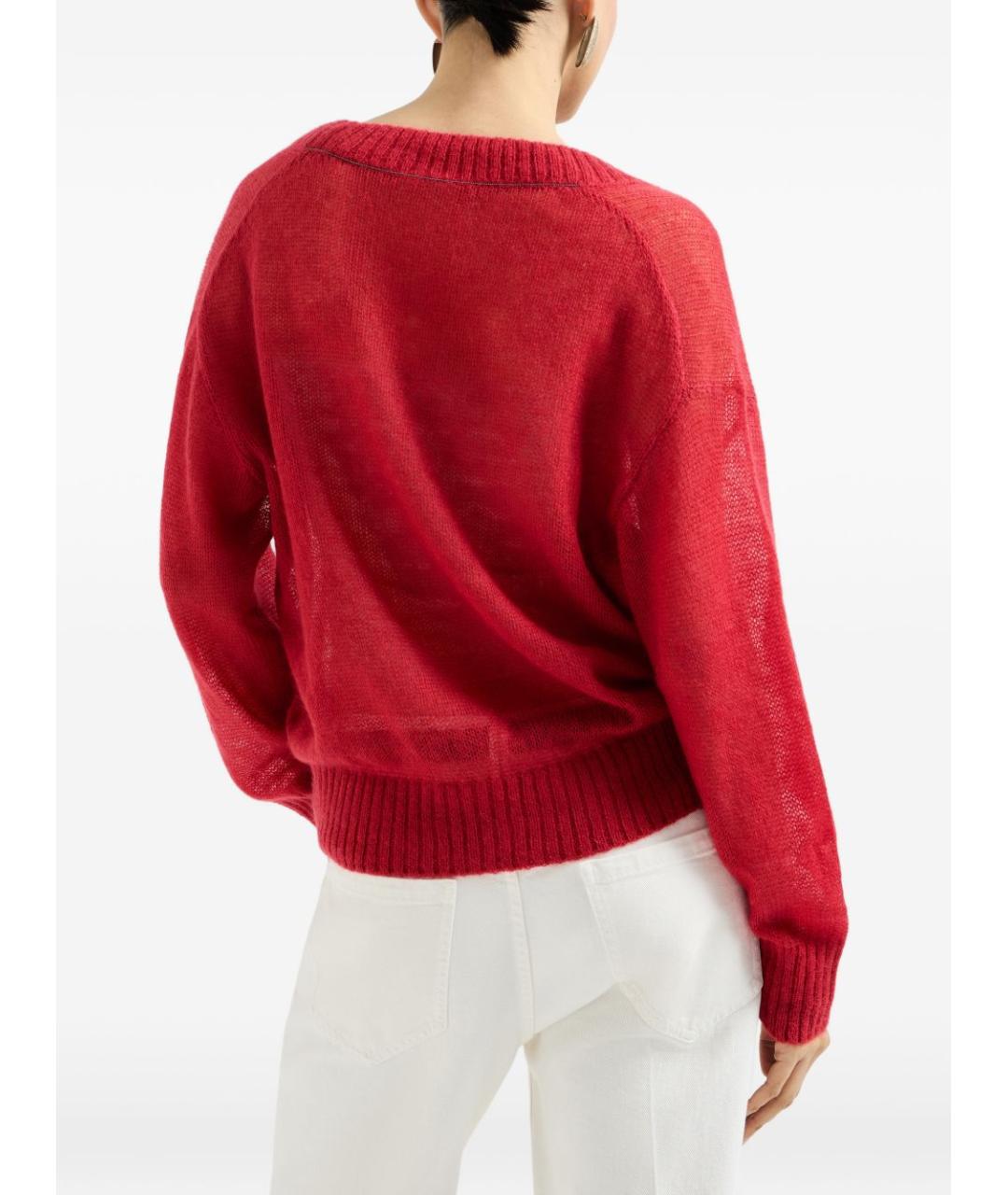 BRUNELLO CUCINELLI Красный шерстяной джемпер / свитер, фото 3