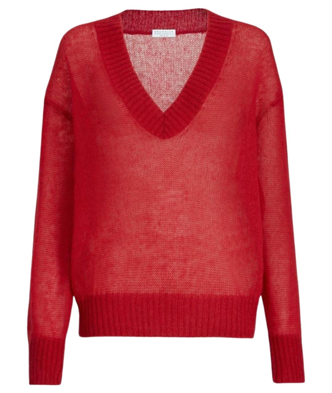 BRUNELLO CUCINELLI Красный шерстяной джемпер / свитер, фото 1