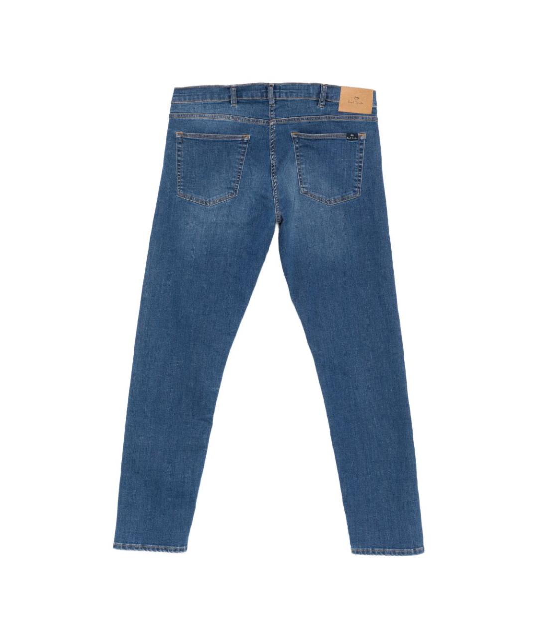 PAUL SMITH Синие хлопковые прямые джинсы, фото 2