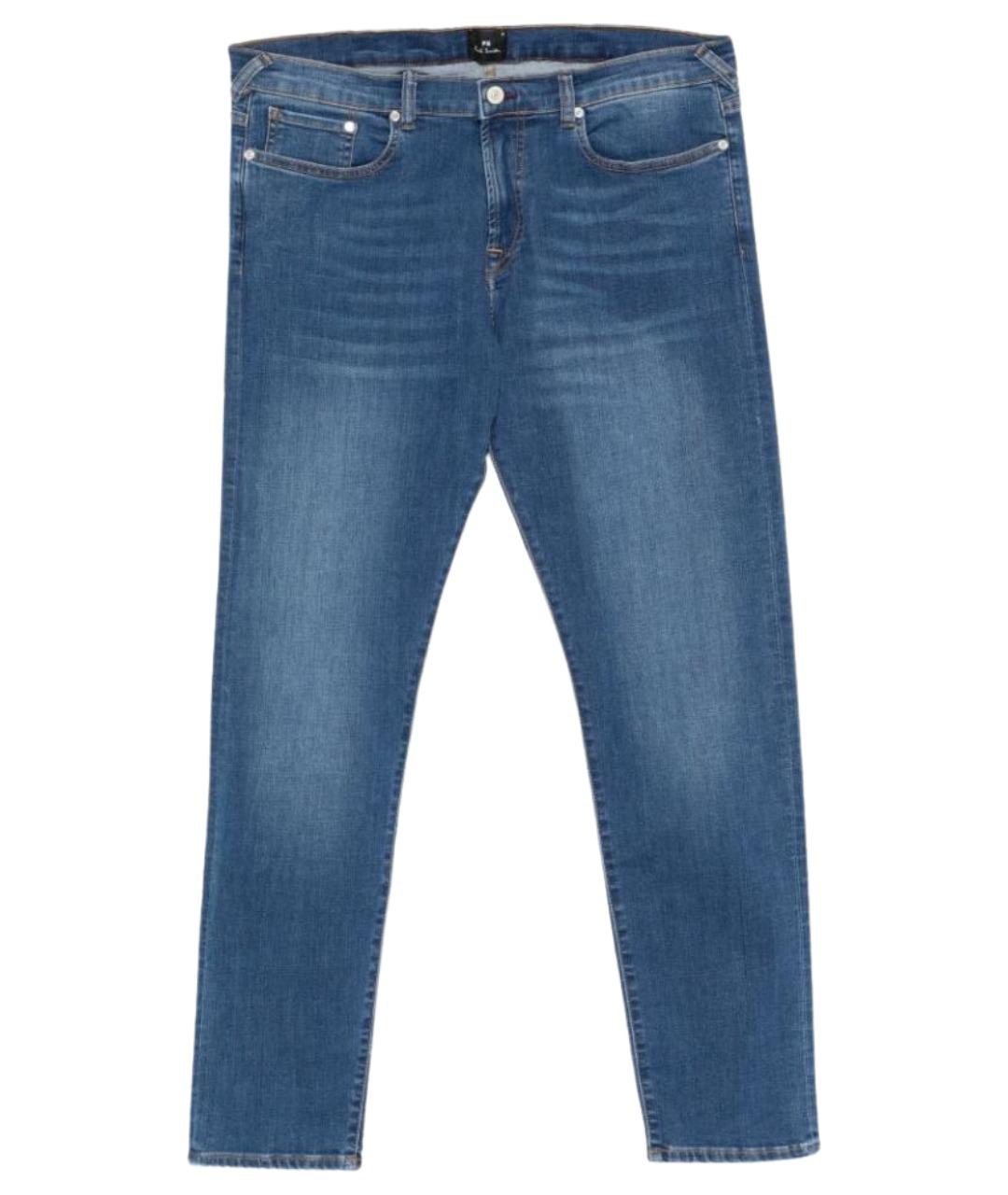 PAUL SMITH Синие хлопковые прямые джинсы, фото 1