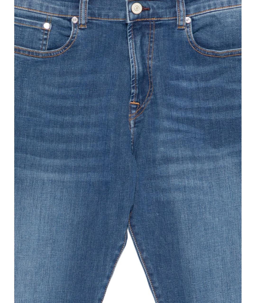 PAUL SMITH Синие хлопковые прямые джинсы, фото 3