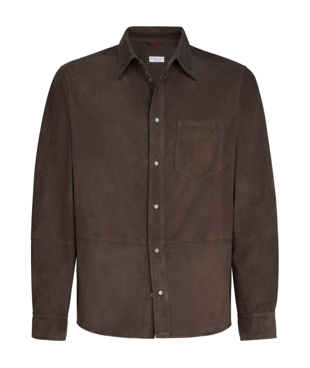 BRUNELLO CUCINELLI Коричневая замшевая куртка, фото 1