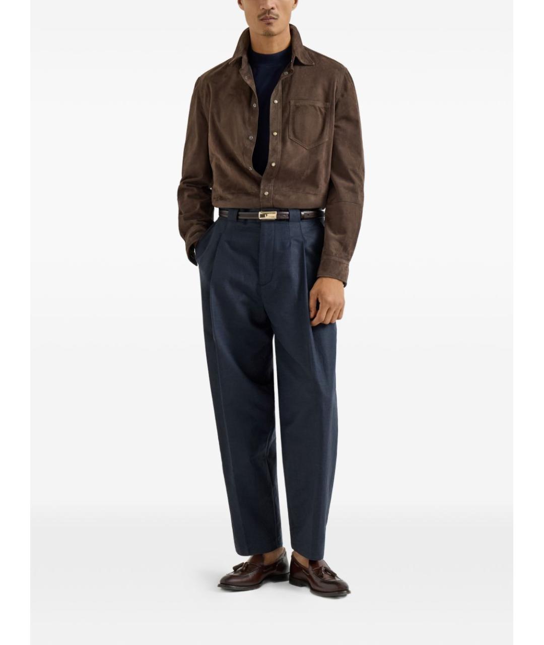 BRUNELLO CUCINELLI Коричневая замшевая куртка, фото 2