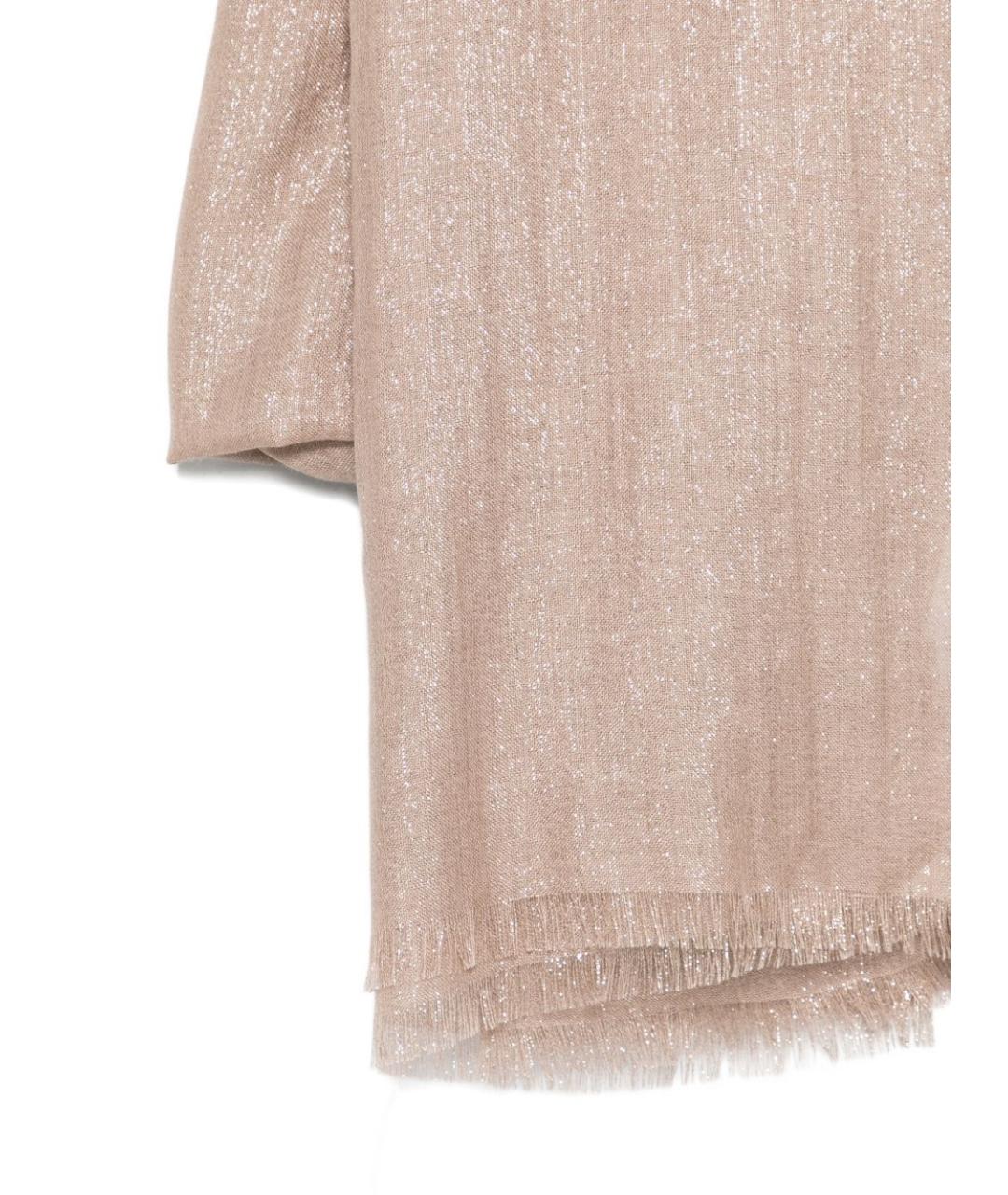 BRUNELLO CUCINELLI Бежевый кашемировый шарф, фото 3