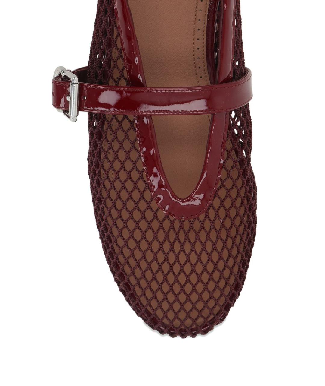 ALAIA Бордовые текстильные балетки, фото 2
