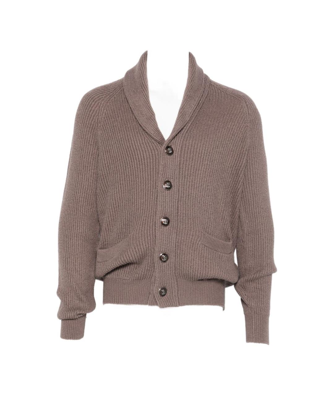 BRUNELLO CUCINELLI Коричневый хлопковый кардиган, фото 1