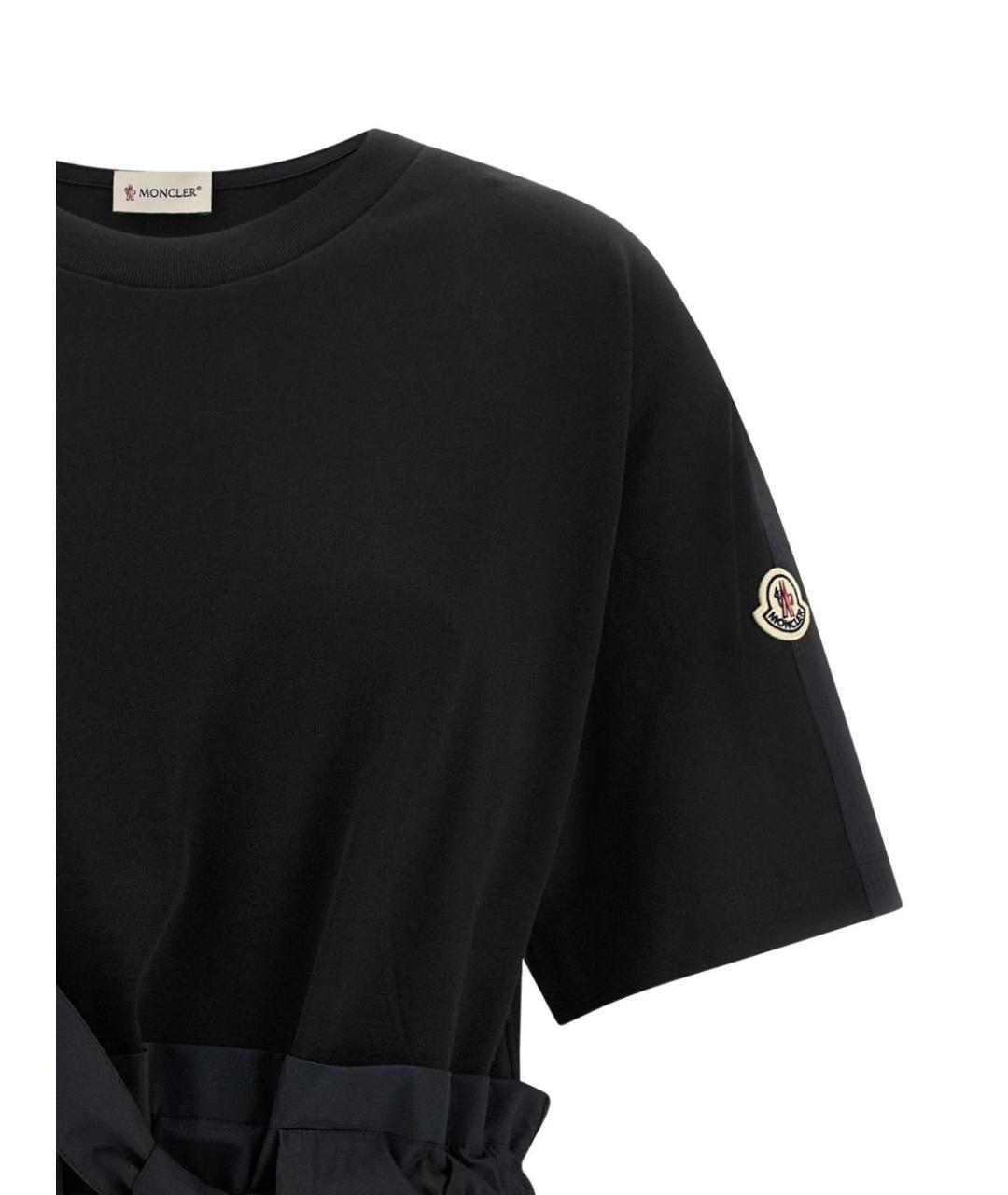 MONCLER Черное хлопковое повседневное платье, фото 3