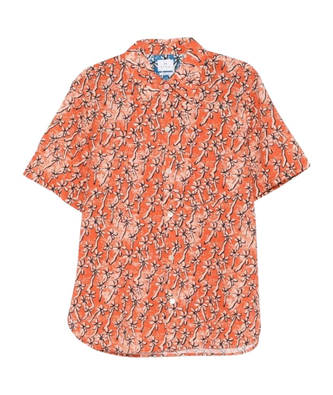 PAUL SMITH Оранжевая хлопковая кэжуал рубашка, фото 1